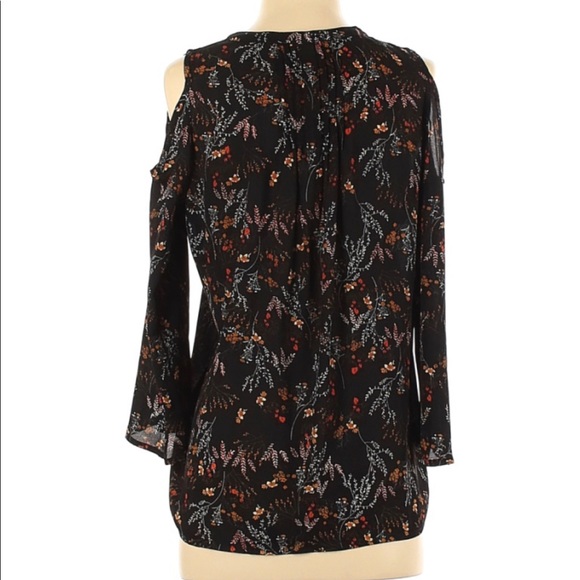 Philosophy Black Floral Cold Shoulder Blouse sz. S - Picture 2 of 3